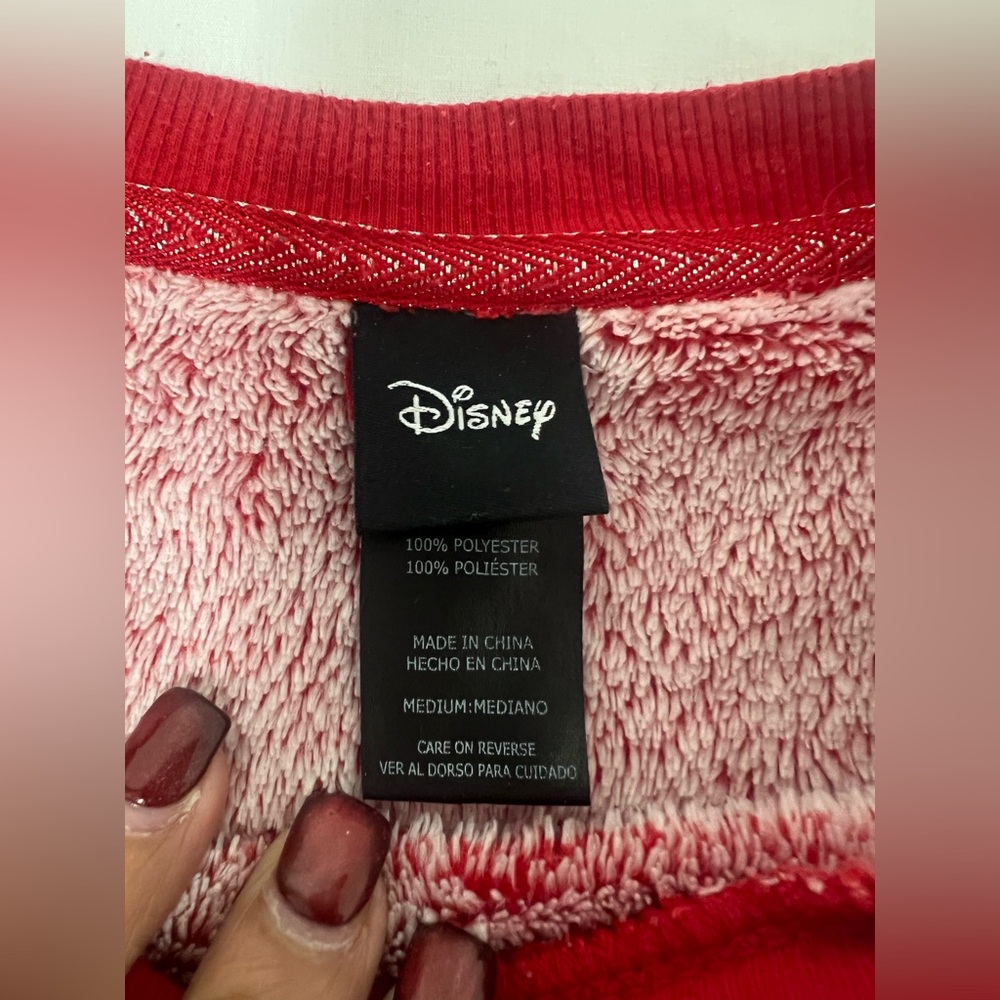 Disney Mickey Mouse Red Pink Fleece 2-Piece Pajama Lounge Set Women’s Medium - Picture 6 of 6